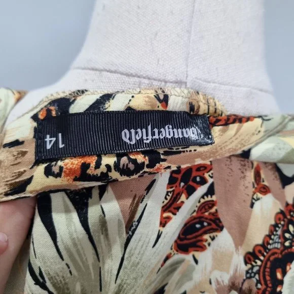 Dangerfield Neutral Multicolour Floral Paisley Sheath Dress Size 14 - Picture 7 of 7